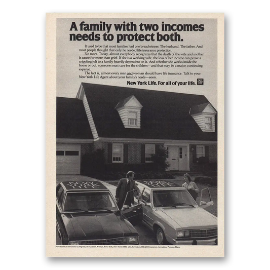 1979 New York Life Insurance Life Family With Two Incomes Vintage Magazine Print Ad