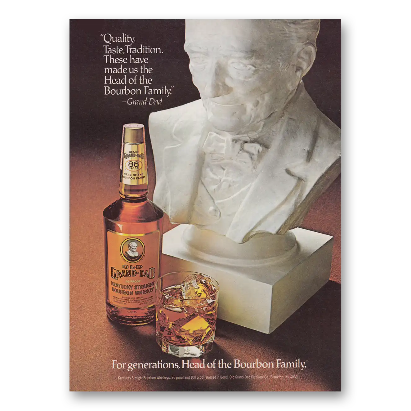 1979 Old Grand-Dad Bourbon Whiskey Quality Taste Tradition Vintage Magazine Print Ad