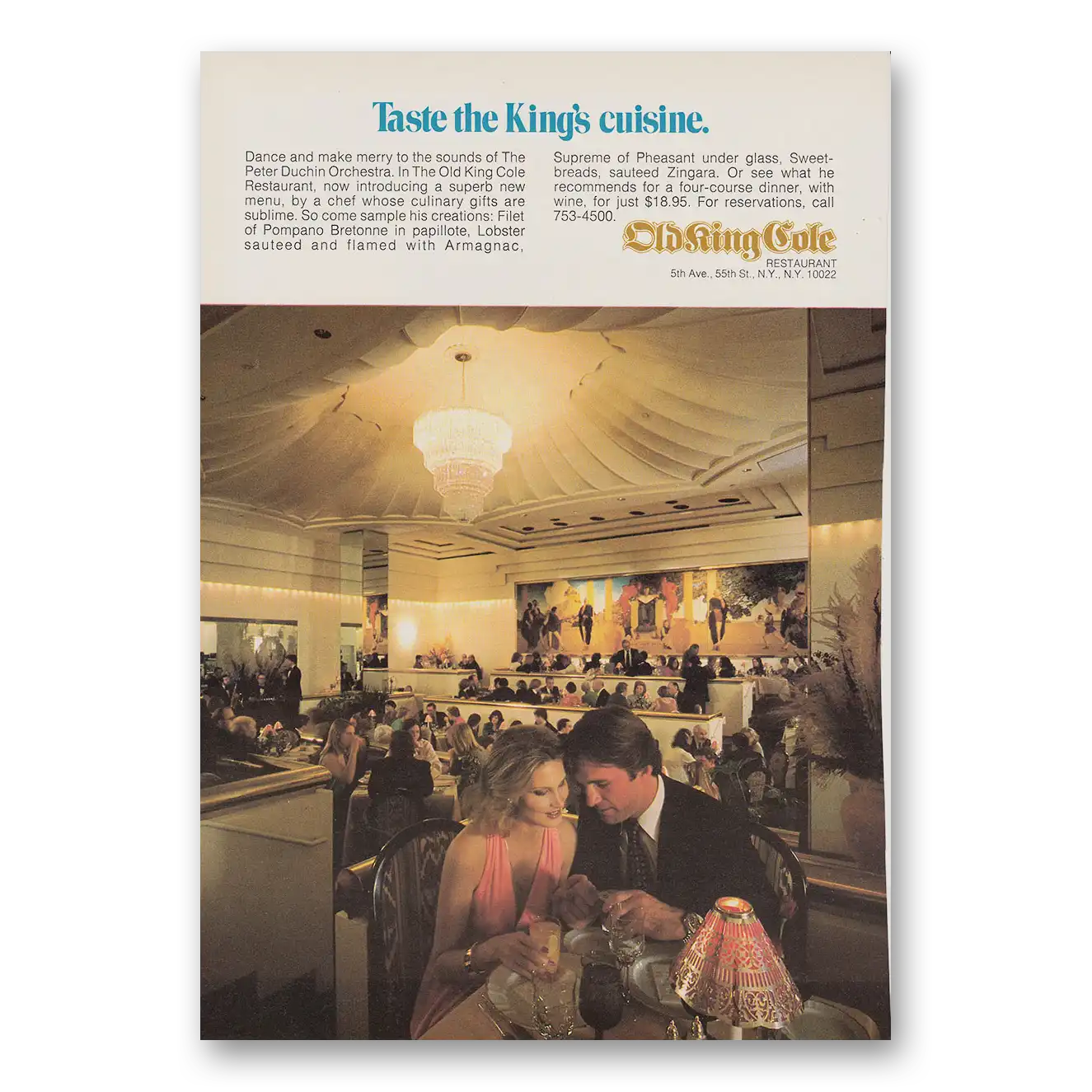 1979 Old King Cafe Taste the Kings Cuisine Vintage Magazine Print Ad