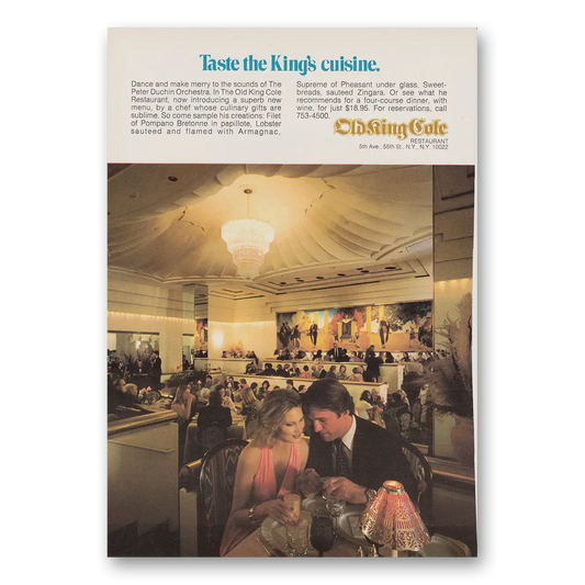 1979 Old King Cafe Taste the Kings Cuisine Vintage Magazine Print Ad