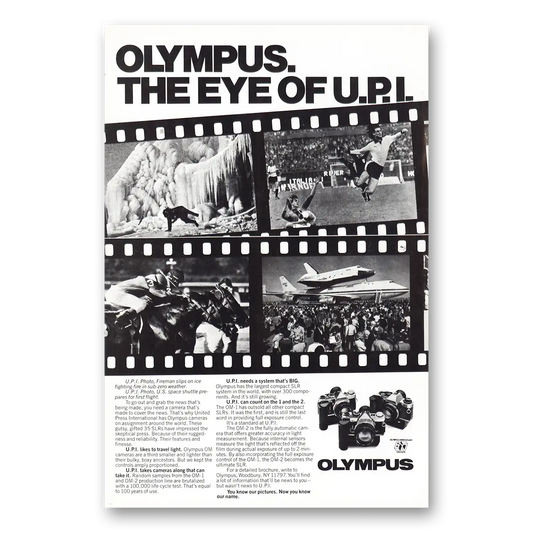 1979 Olympus Camera UPI Camera Eye of UPI Vintage Magazine Print Ad