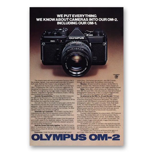 1979 Olympus Camera OM2 Camera We Put Everything Vintage Magazine Print Ad