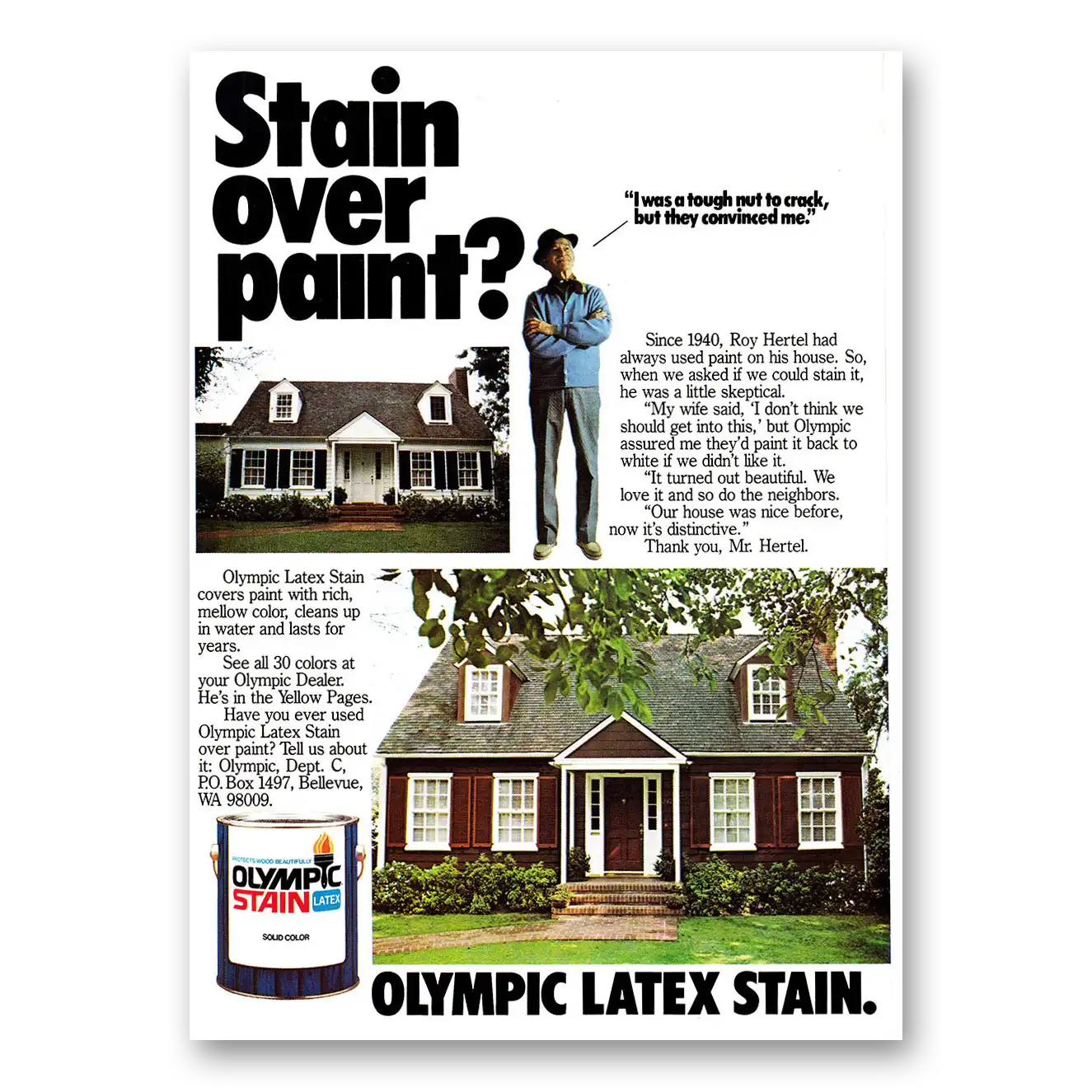 1979 Olympic Stain Stain Over Paint Vintage Magazine Print Ad