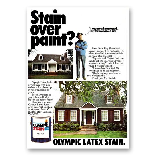 1979 Olympic Stain Stain Over Paint Vintage Magazine Print Ad