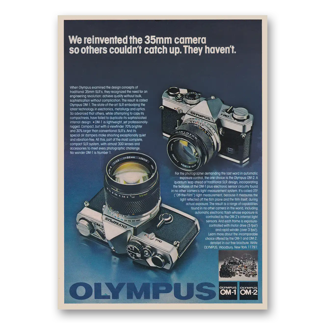 1979 Olympus Camera We Reinvented the 35mm Camera Vintage Magazine Print Ad