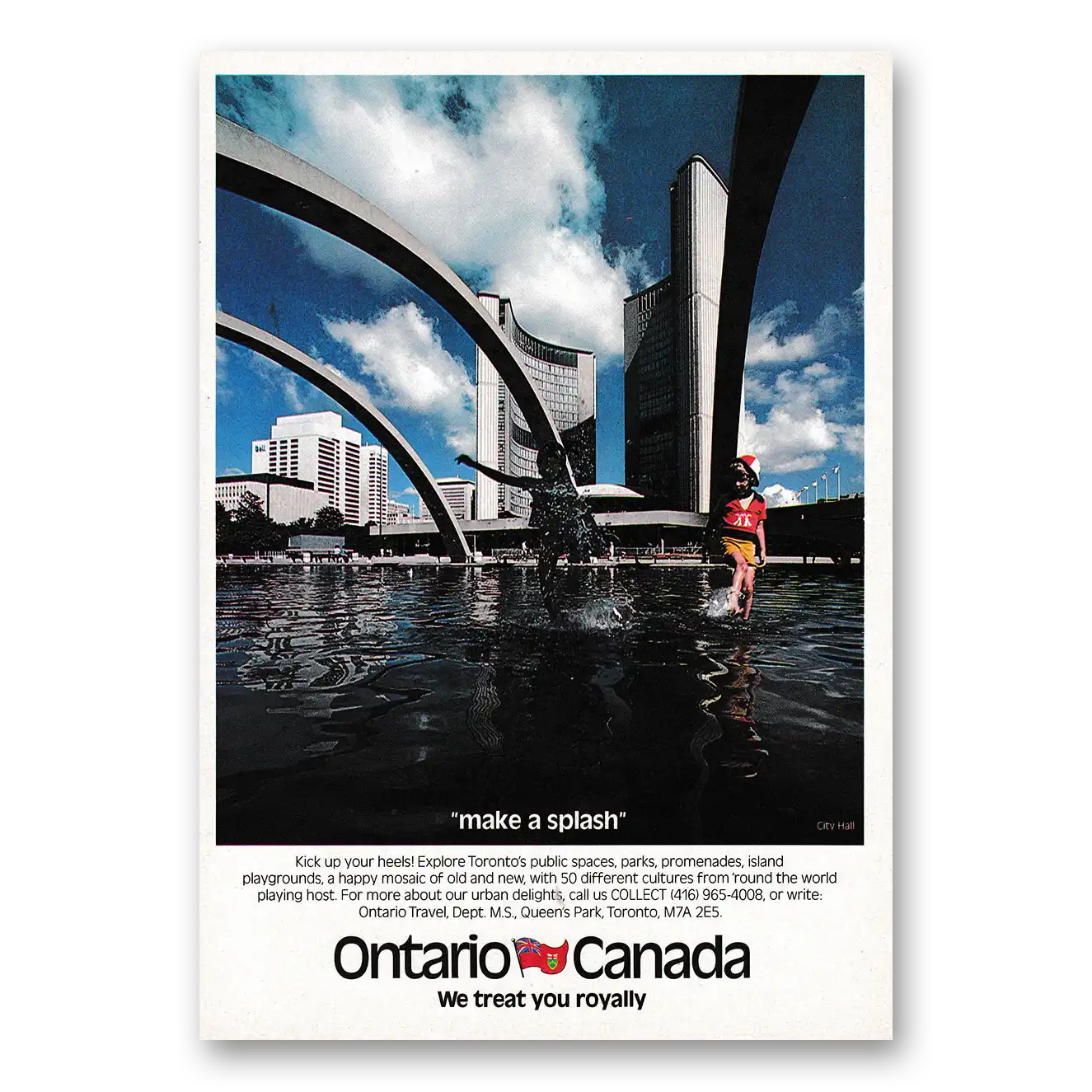 1979 Ontario Canada Make Splash Vintage Magazine Print Ad