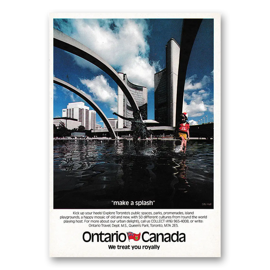 1979 Ontario Canada Make Splash Vintage Magazine Print Ad