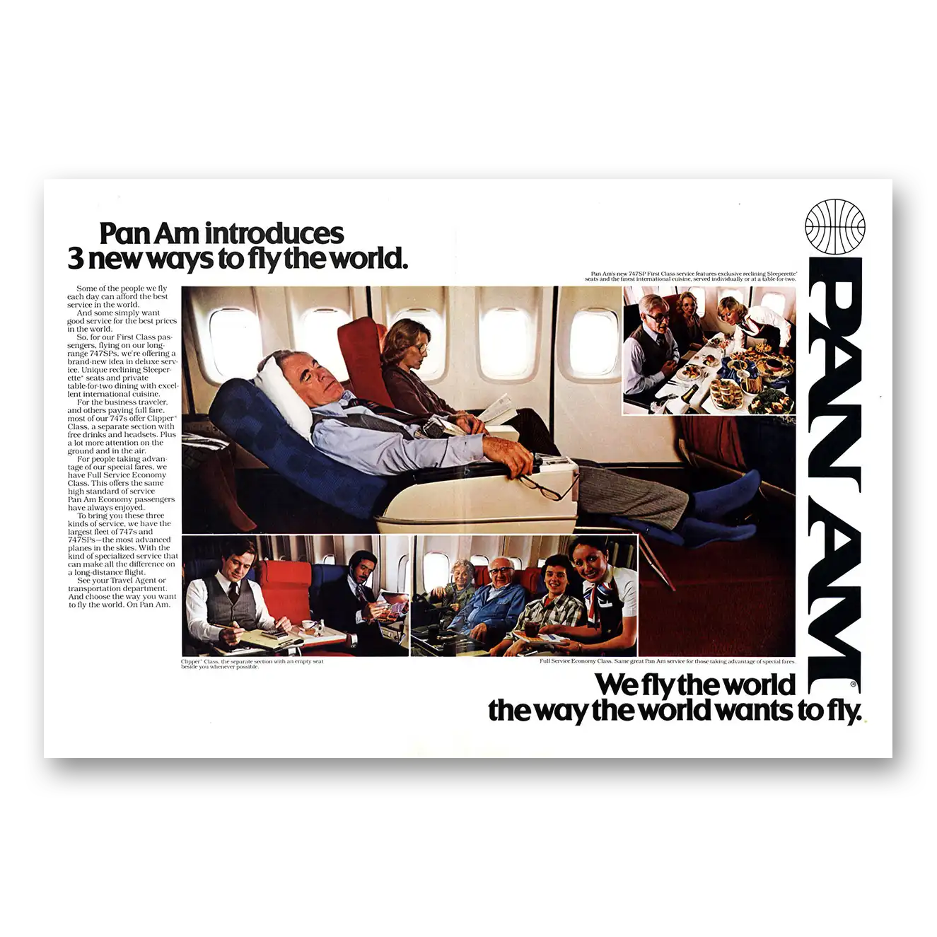 1979 Pan Am New Ways to Fly the World Vintage Magazine Print Ad