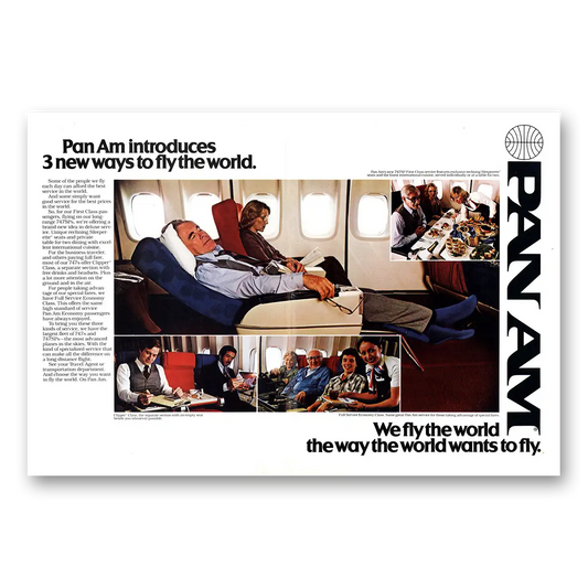 1979 Pan Am New Ways to Fly the World Vintage Magazine Print Ad