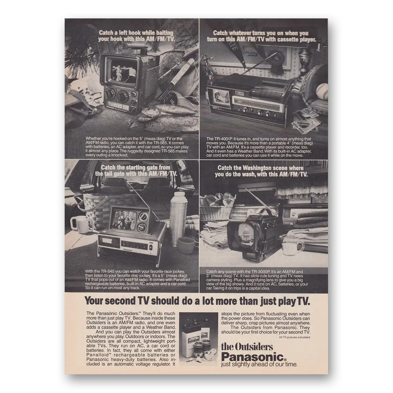 1979 Panasonic Television Your Second TV Should Do a Lot More Outsiders Vintage Magazine Print Ad