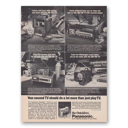 1979 Panasonic Television Your Second TV Should Do a Lot More Outsiders Vintage Magazine Print Ad