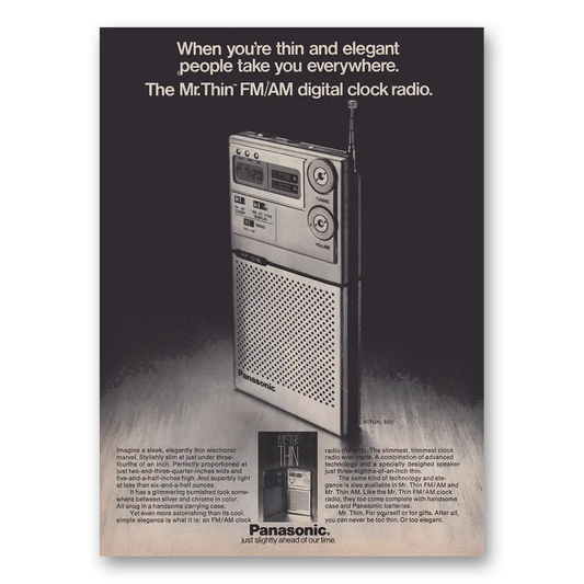 1979 Panasonic Radio Mr Thin FM/AM Radio When You’re Thin and Elegant Vintage Magazine Print Ad