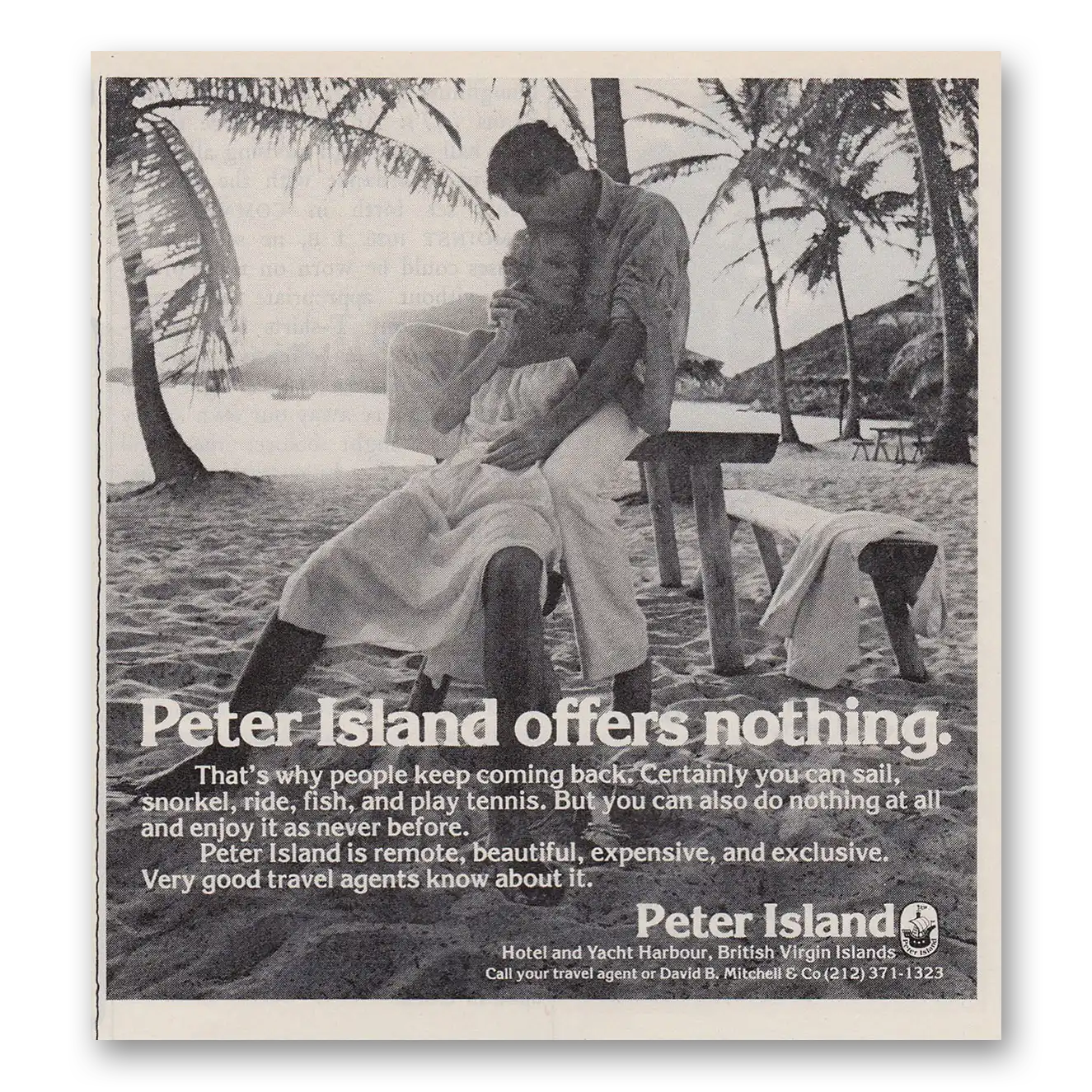 1981 Peter Island Virgin Islands Offers Nothing Vintage Magazine Print Ad