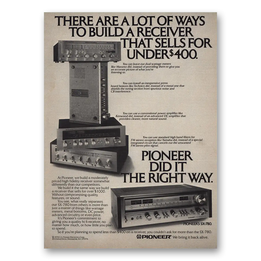 1979 Pioneer Stereo Components Lot of Ways To Build a Receiver Vintage Magazine Print Ad