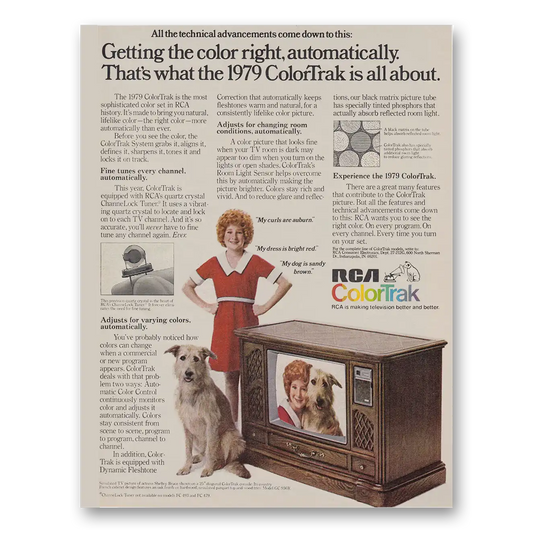 1979 RCA Television ColorTrak TV Annie Vintage Magazine Print Ad