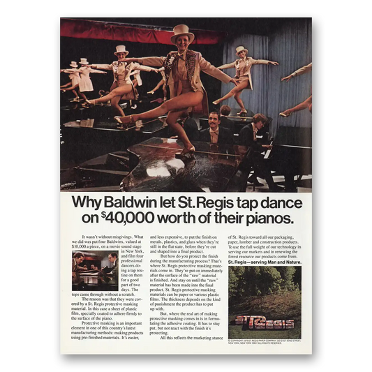 1979 St Regis Paper Baldwin Tap Dance On Their Pianos Vintage Magazine Print Ad