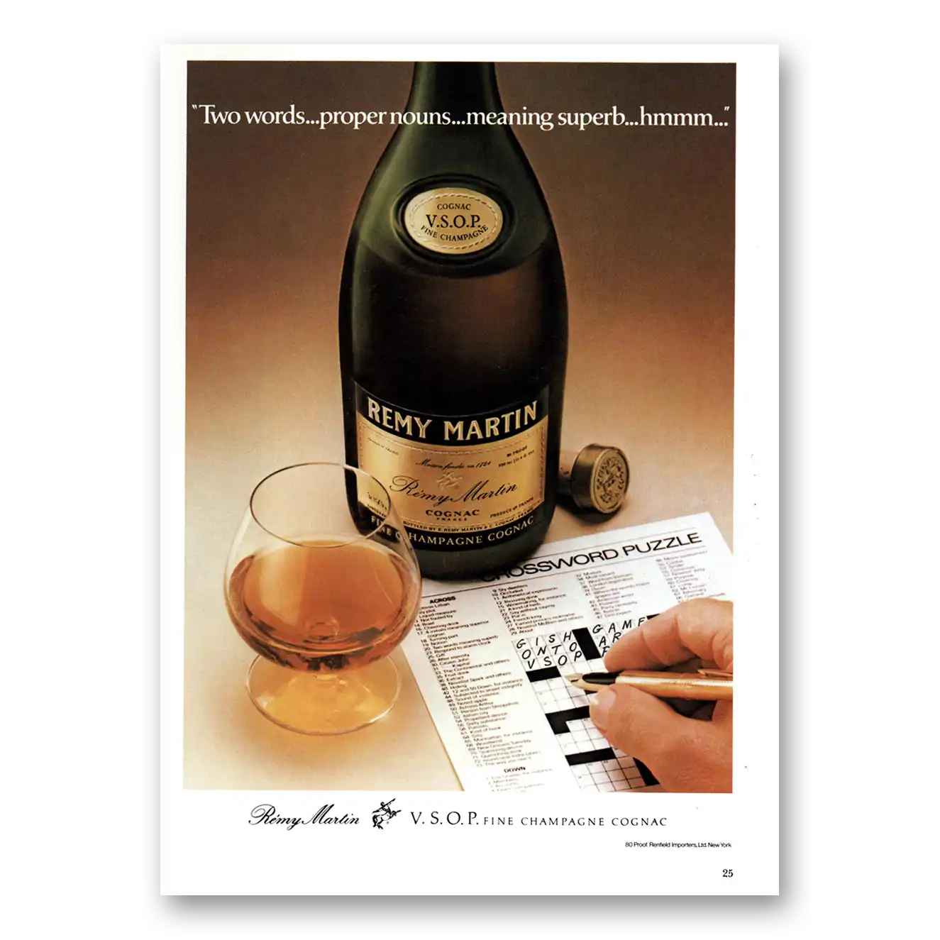 1979 Remy Martin Cognac Two Words Proper Nouns Crossword Vintage Magazine Print Ad