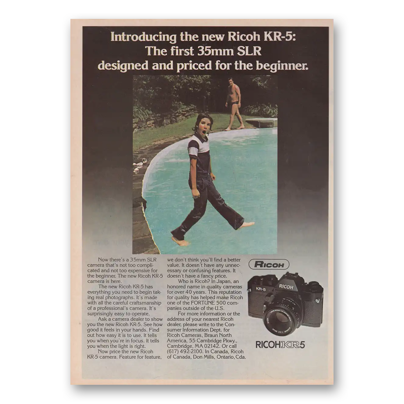 1979 Ricoh Cameras KR5 Designed and Priced for the Beginner Vintage Magazine Print Ad