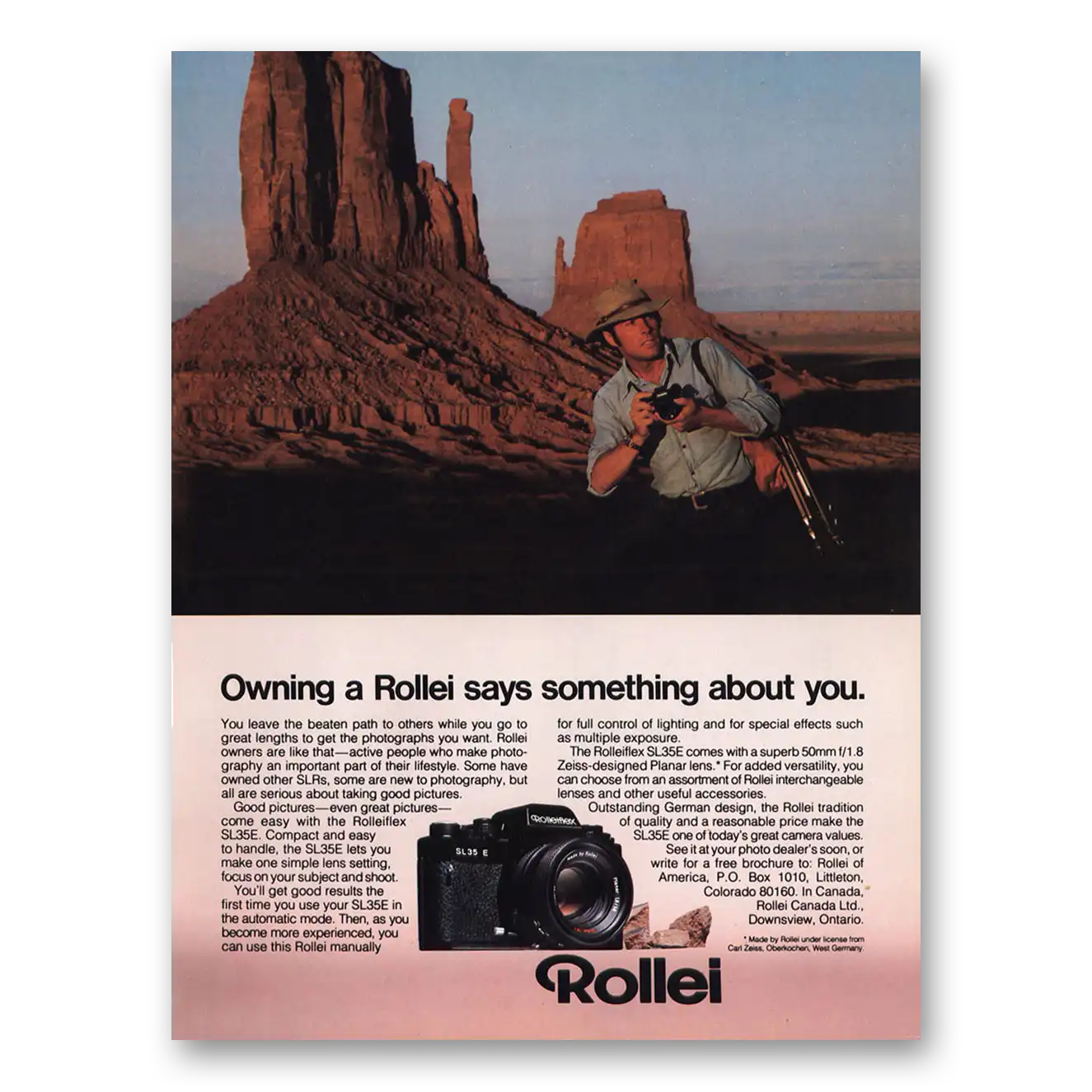 1979 Rollei Camera Says Something About You Vintage Magazine Print Ad