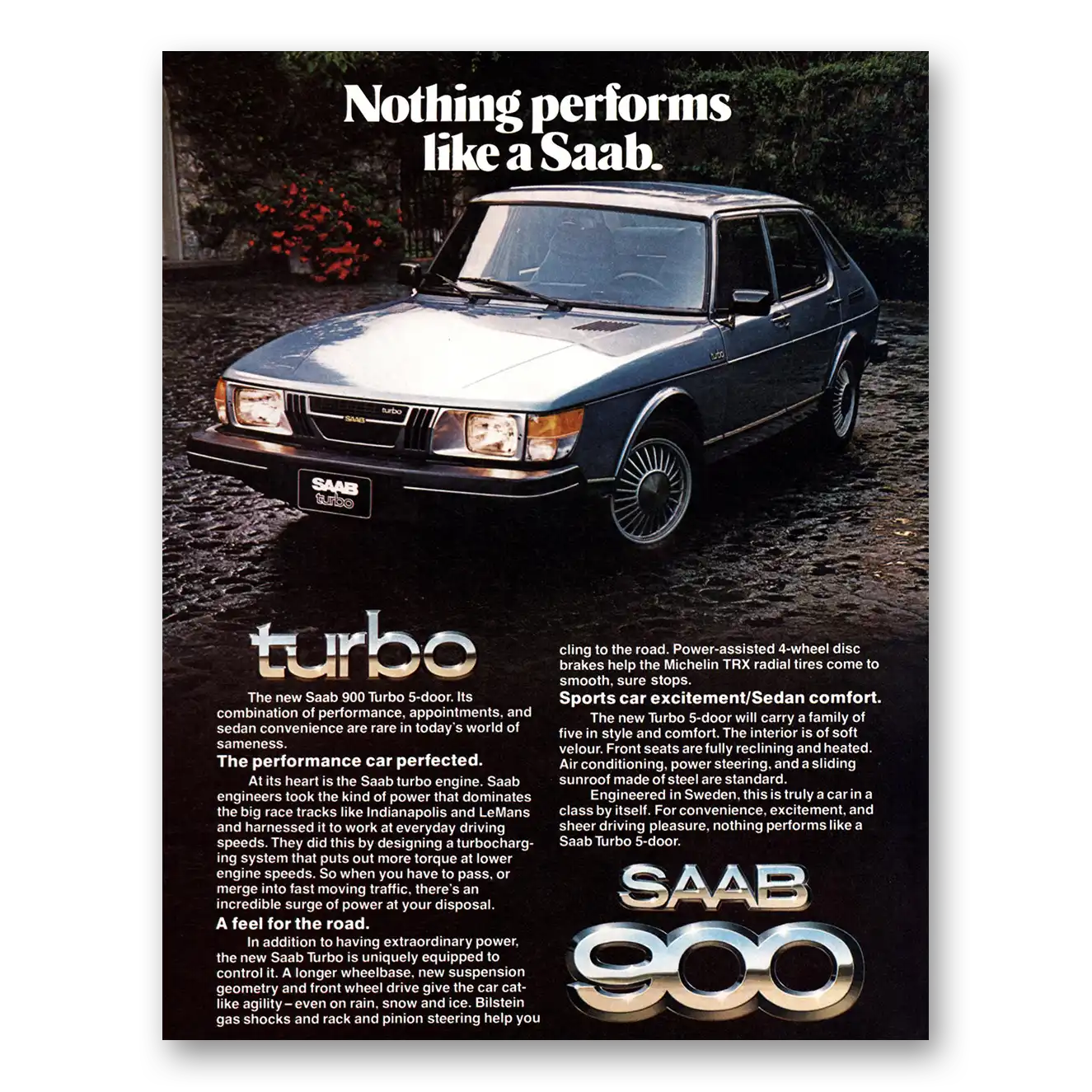 1979 Saab Nothing Performs Like a Saab Vintage Magazine Print Ad