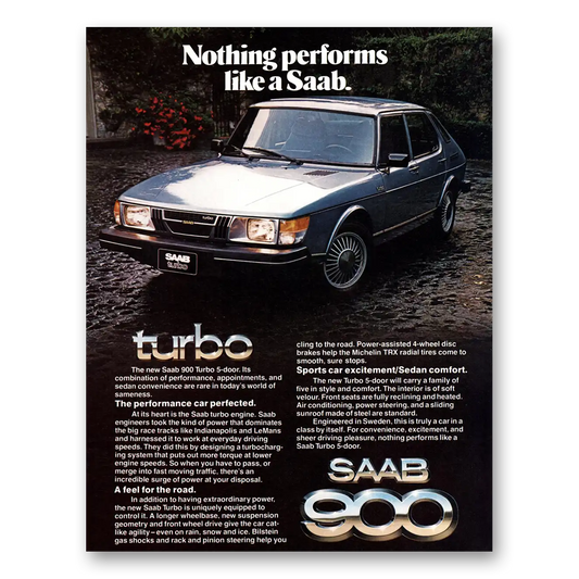 1979 Saab Nothing Performs Like a Saab Vintage Magazine Print Ad