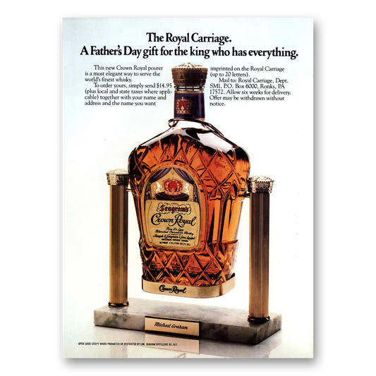 1979 Crown Royal Royal Carriage Fathers Day Vintage Magazine Print Ad