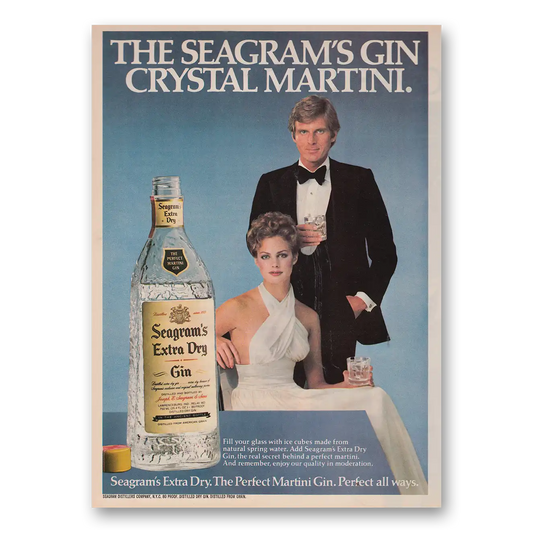 1979 Seagrams Extra Dry Gin Crystal Martini Vintage Magazine Print Ad