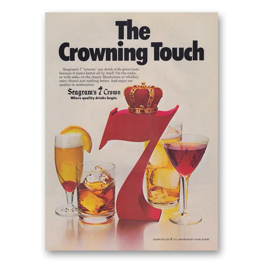 1979 Seagrams 7 Crown Whiskey Crowning Touch Vintage Magazine Print Ad