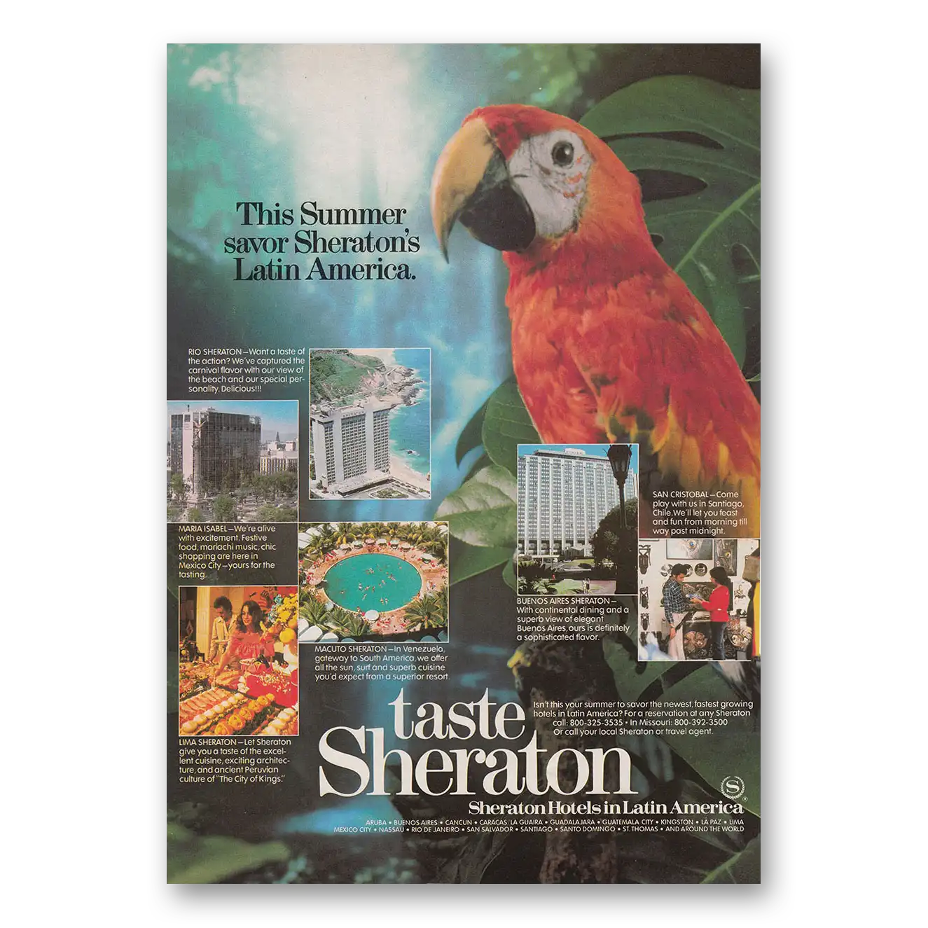 1979 Sheraton Hotels Latin America This Summer Savor Sheratons Latin America Vintage Magazine Print Ad