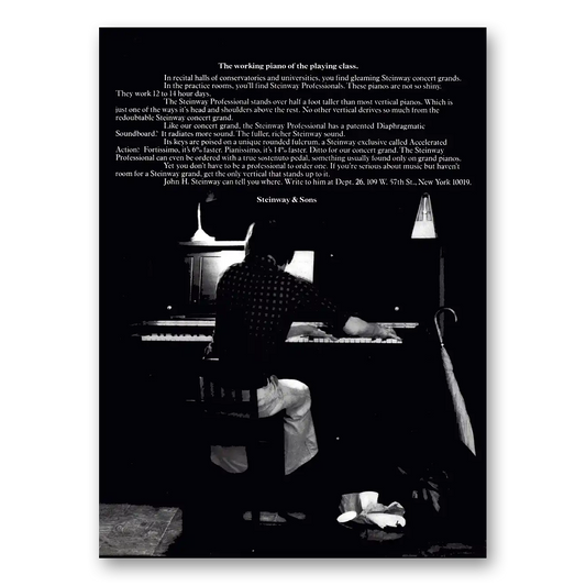 1979 Steinway Piano Working Piano of the Playing Class Vintage Magazine Print Ad