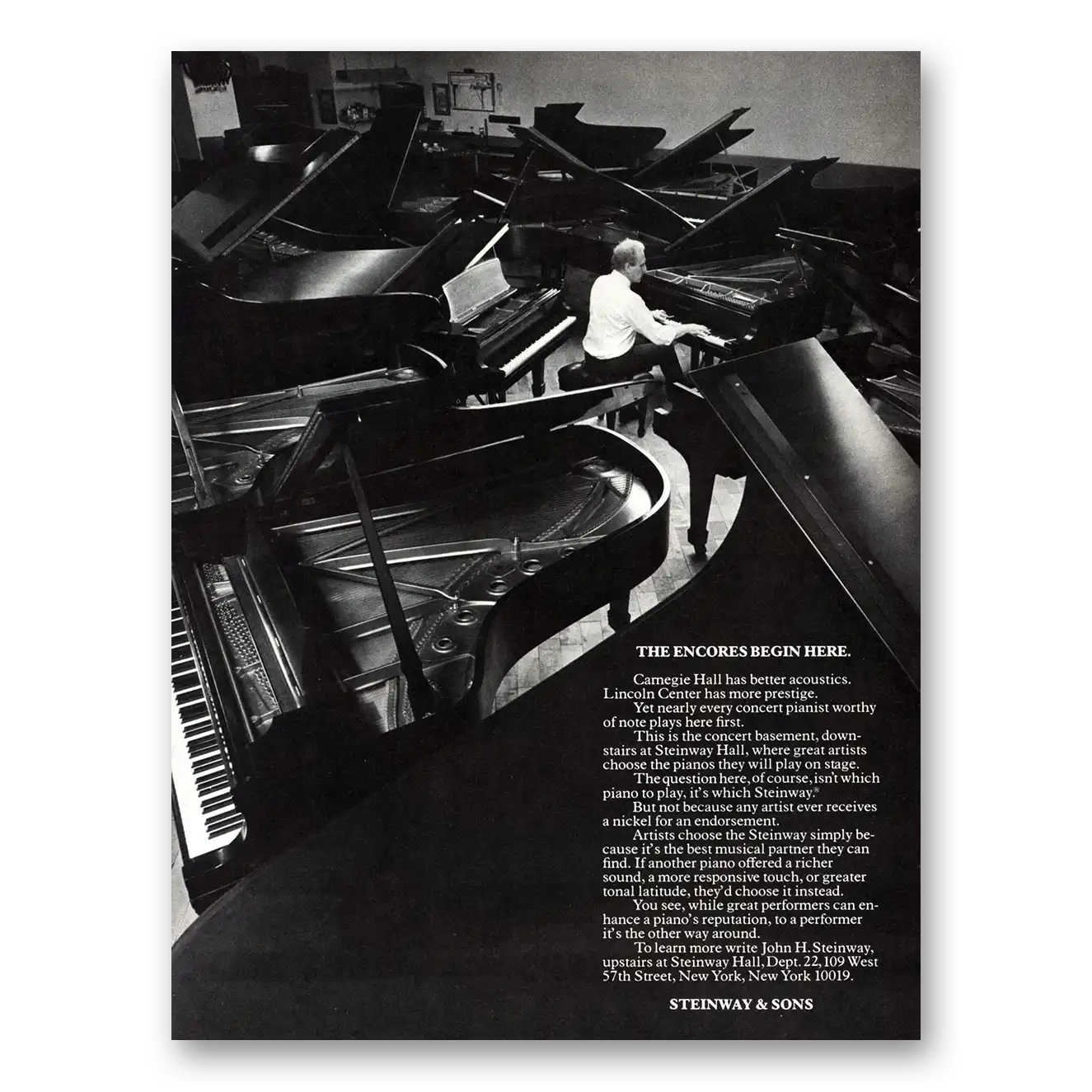 1979 Steinway Piano Encores Begin Here Vintage Magazine Print Ad