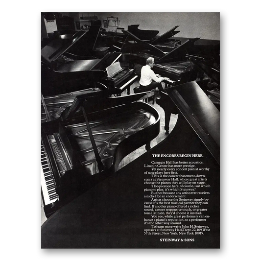 1979 Steinway Piano Encores Begin Here Vintage Magazine Print Ad