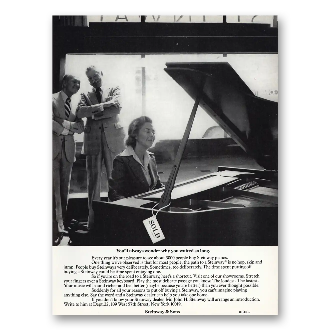 1979 Steinway Piano Wonder Why You Waited So Long Vintage Magazine Print Ad