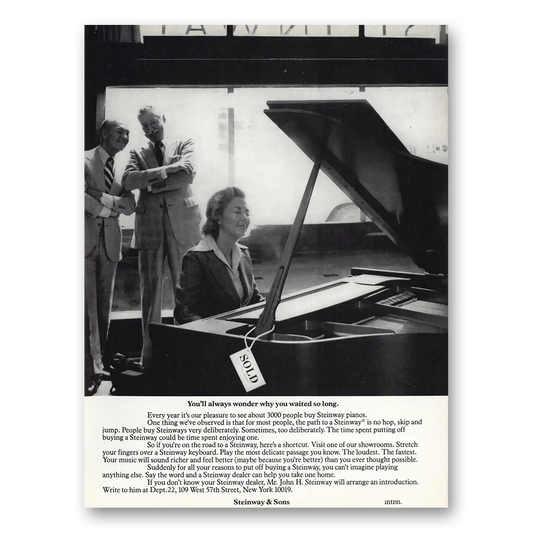 1979 Steinway Piano Wonder Why You Waited So Long Vintage Magazine Print Ad