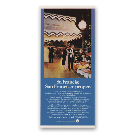 1979 St Francis Hotel San Francisco Proper Vintage Magazine Print Ad