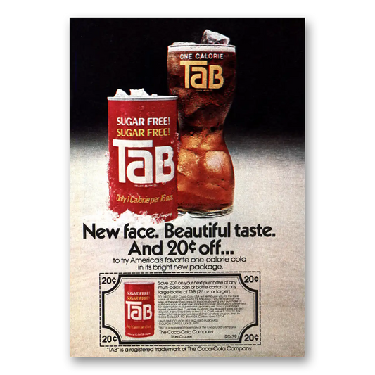 1979 Tab New Face Beautiful Taste Vintage Magazine Print Ad