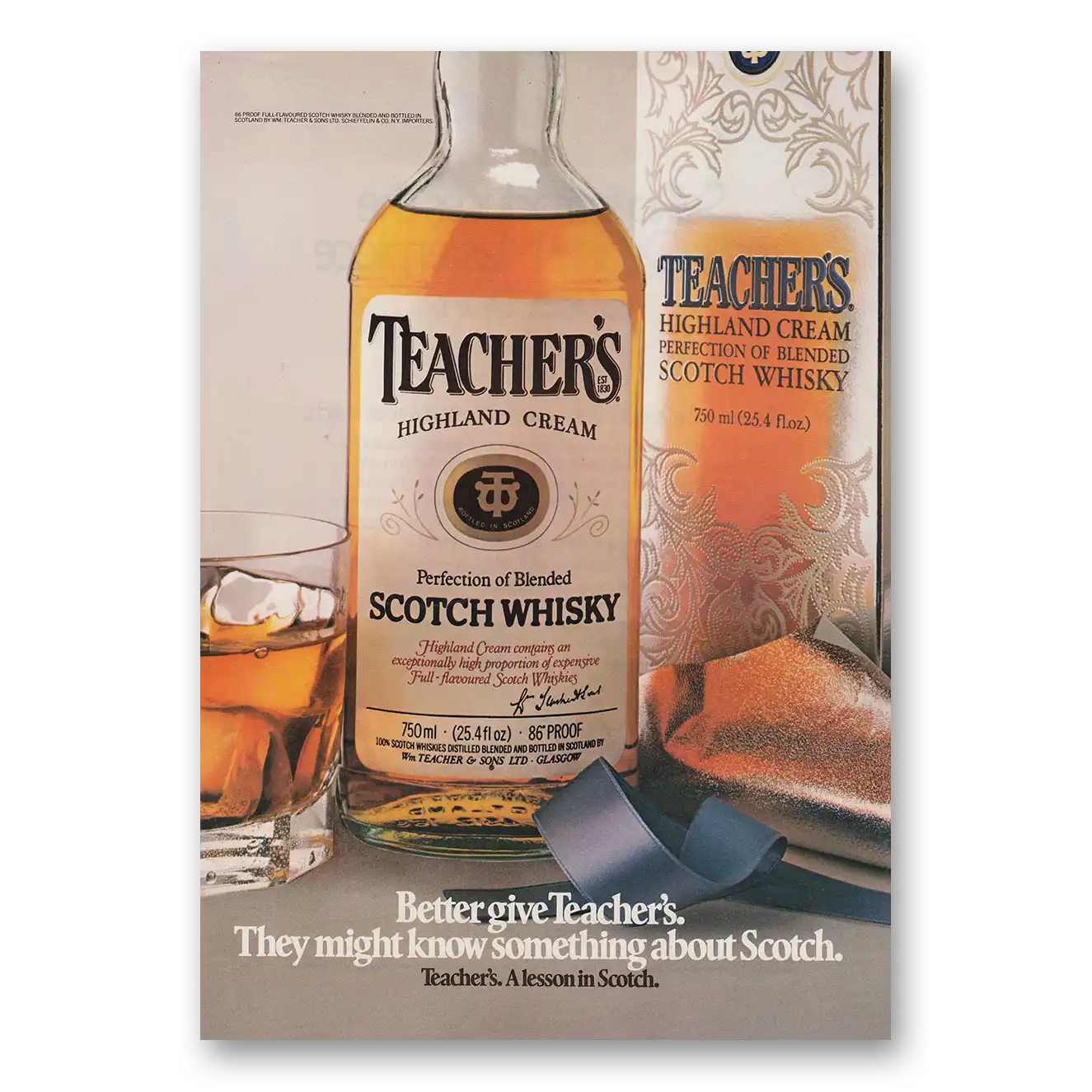 1979 Teachers Whisky Better Give Teachers Vintage Magazine Print Ad