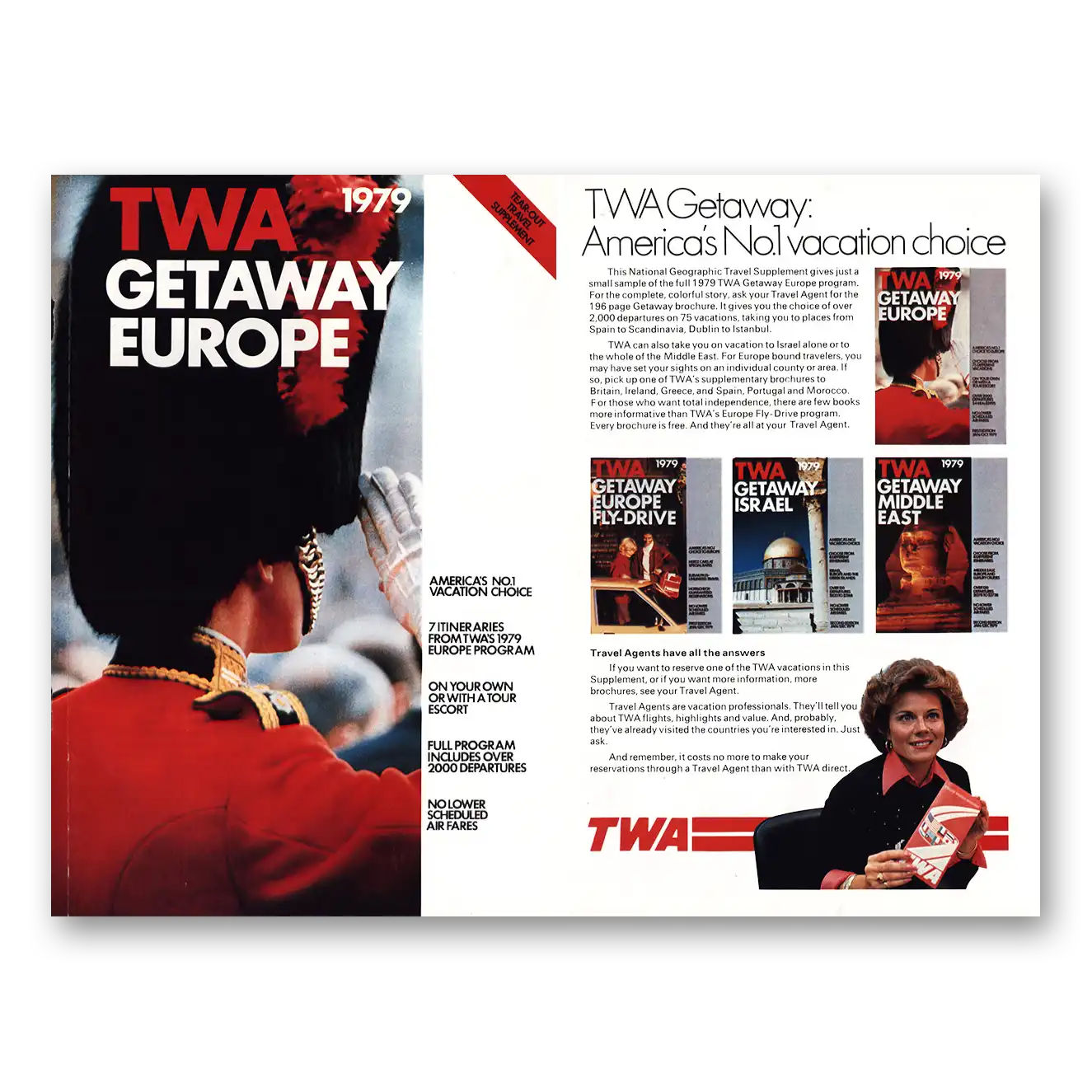 1979 TWA Airlines Getaway Europe Booklet Vintage Magazine Print Ad