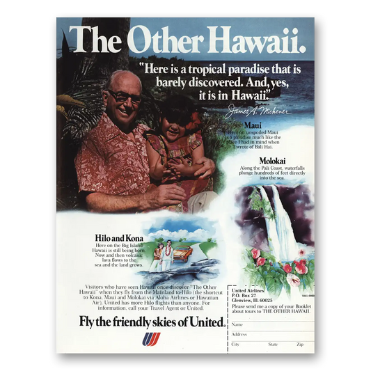 1979 United Airlines Other Hawaii Tropical Paradise Vintage Magazine Print Ad