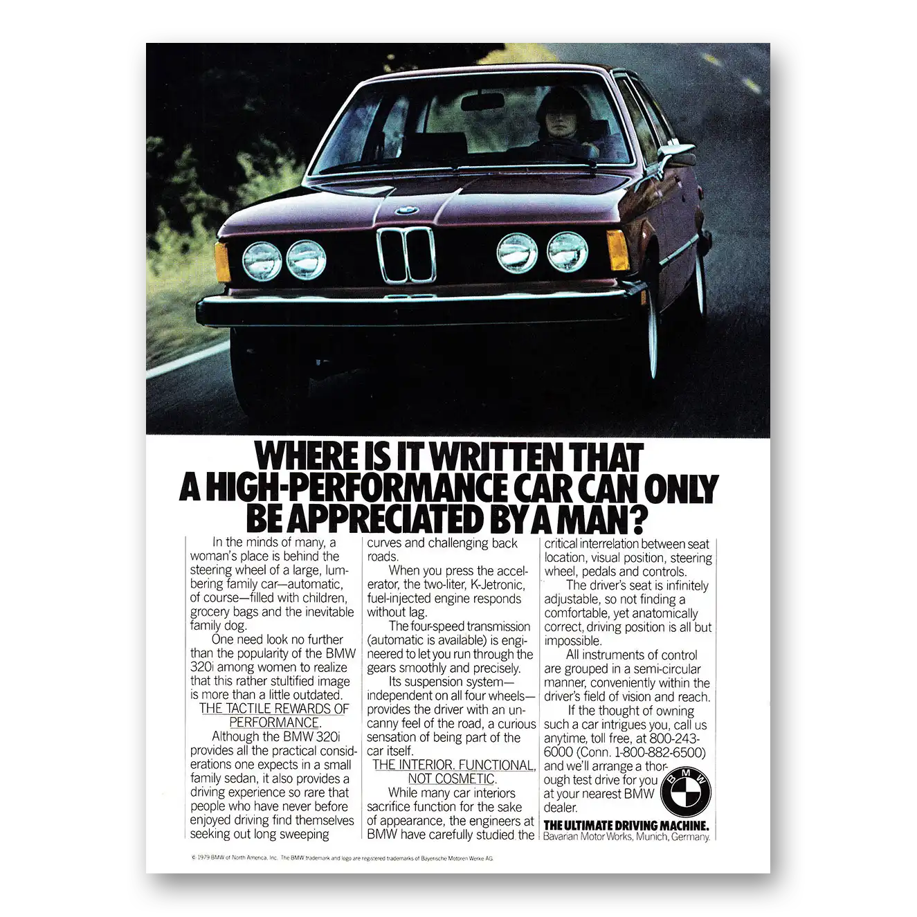 1979 BMW 3 Series Can Only Be Appreciated By a Man Vintage Magazine Print Ad