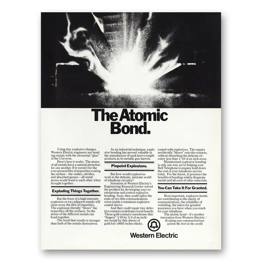 1979 Western Electric Atomic Bond Vintage Magazine Print Ad