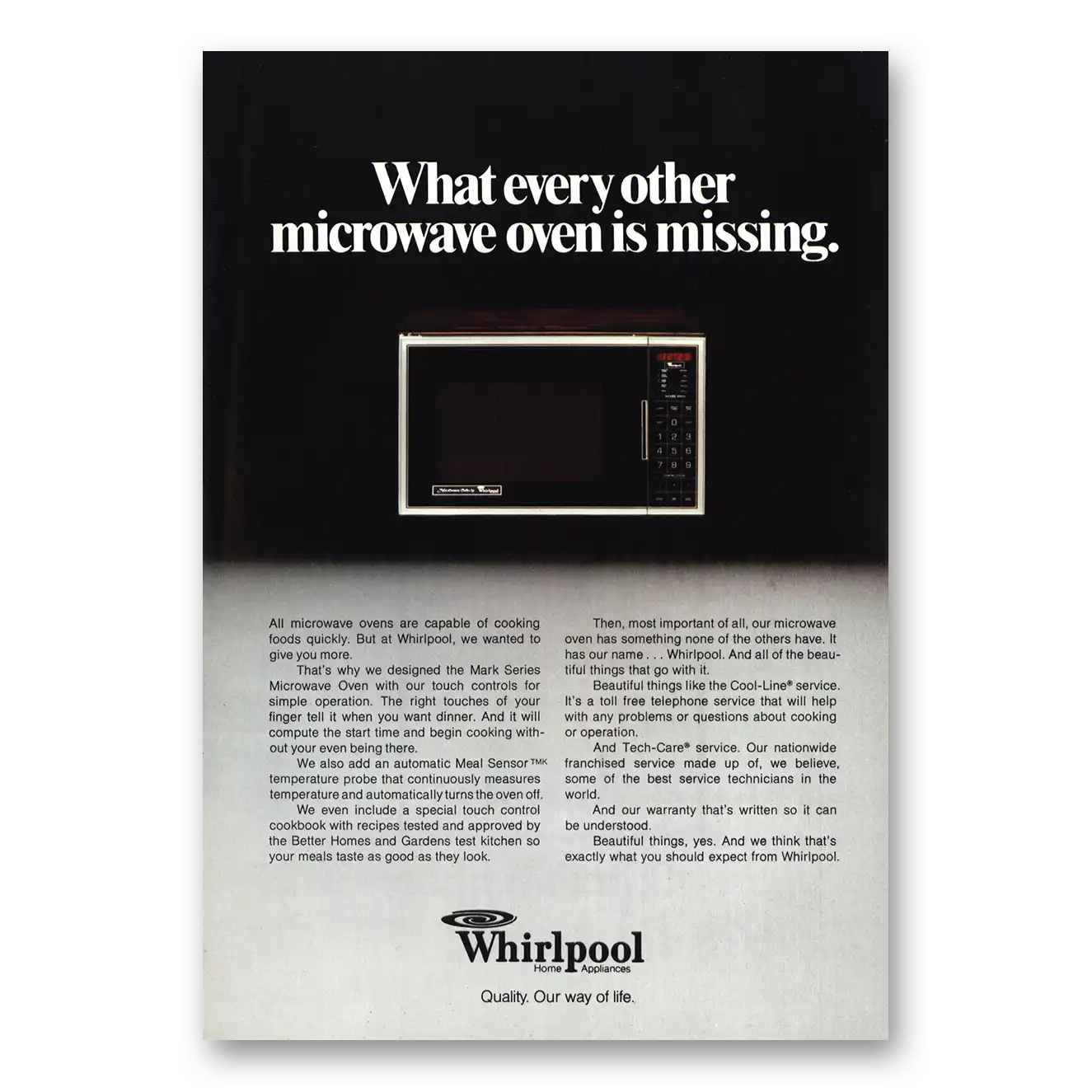 1979 Whirlpool Microwave Every Other Microwave Oven Is Missing Vintage Magazine Print Ad