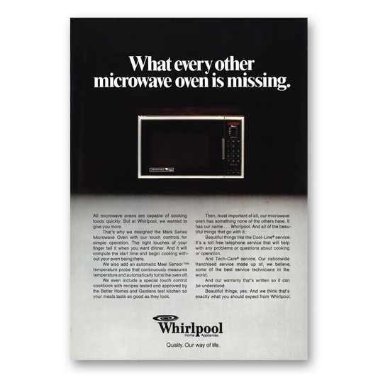 1979 Whirlpool Microwave Every Other Microwave Oven Is Missing Vintage Magazine Print Ad