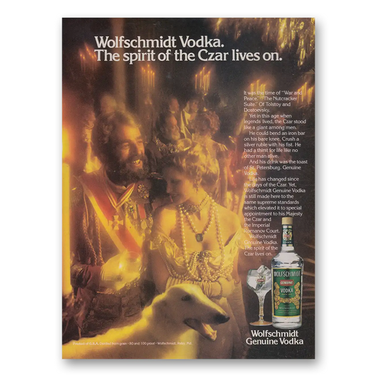 1979 Wolfschmidt Vodka Spirit of the Czar Lives On Vintage Magazine Print Ad