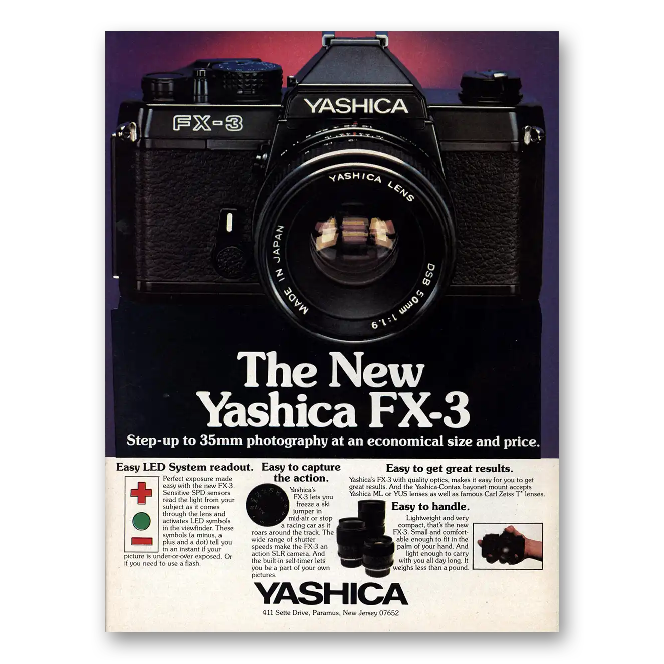 1979 Yashica Cameras FX3 Camera LED System Readout Vintage Magazine Print Ad