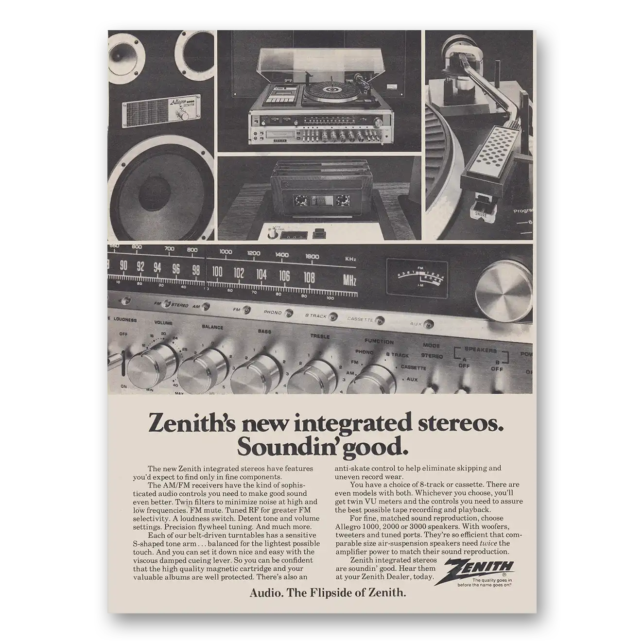 1979 Zenith Stereo New Integrated Stereos Soundin Good Vintage Magazine Print Ad