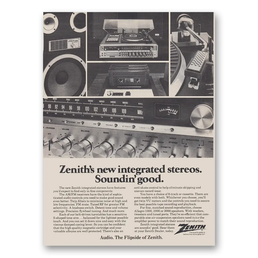 1979 Zenith Stereo New Integrated Stereos Soundin Good Vintage Magazine Print Ad