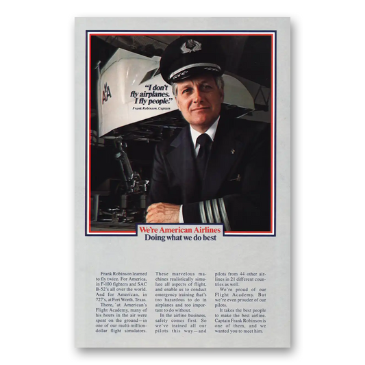 1980 American Airlines Frank Robinson Vintage Magazine Print Ad