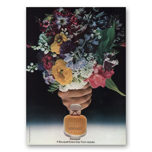 1980 Adolfo Bouquet Every Day Vintage Magazine Print Ad