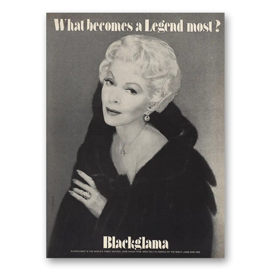 1980 Blackglama Lana Turner Vintage Magazine Print Ad